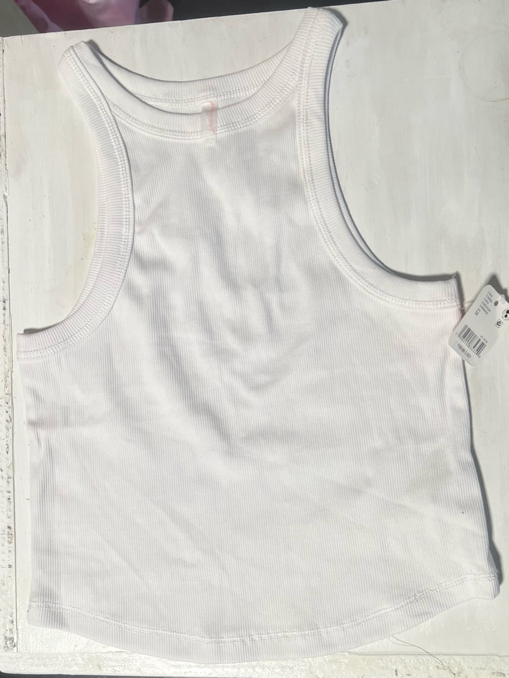 FP Movement White Ribbed Tank Top
